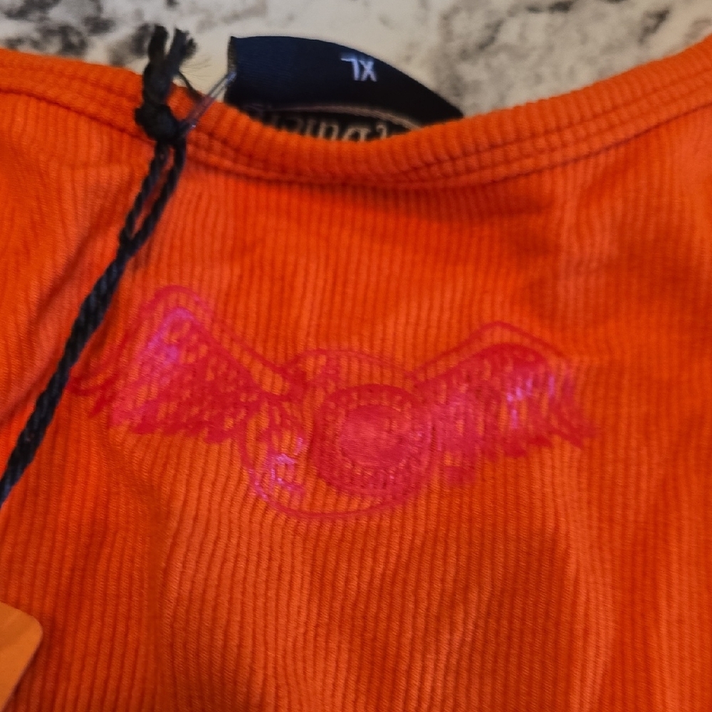 Von Dutch Vibrant Orange Tank Top - Picture 4 of 4